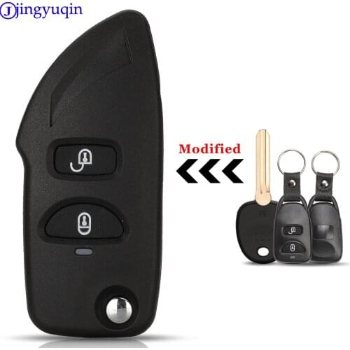 Jingyuqin 10pcs 2 Buttons Modified Remote Car Key Shell Case For FOR Hyundai Santa Fe Sonata Sonata KIA Magentis Optima Sorento