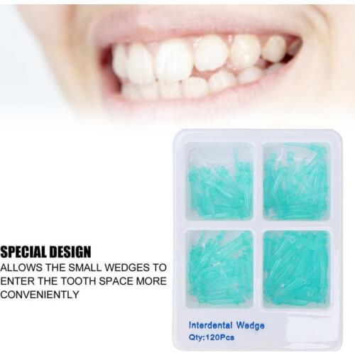 120pcs/Box Disposable Dental Interdental Wedges Medical Plastic Diastema Wedges Tip Design Dentistry Lab Dentist Tool 4 Sizes