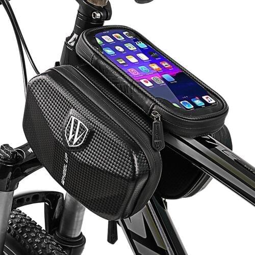 WHEEL UP Cycling Frame Front Bag Mountain Bicycle Bike Top Tube Bag Rainproof MTB Phone Bag Touch Screen 6inch Cell Phone Case