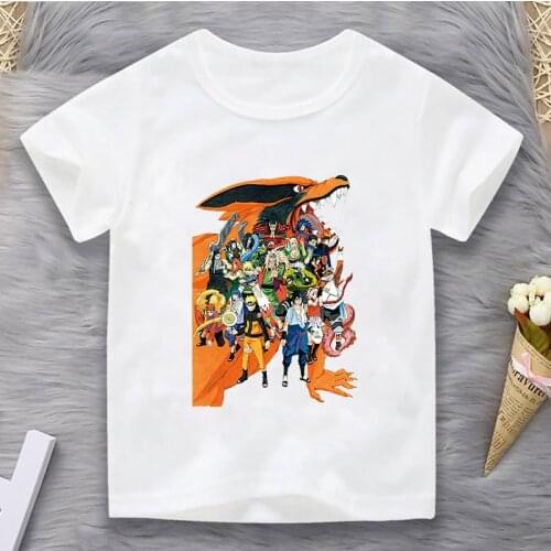 2021 Kids Summer Naruto T-Shirt Childen Kurama Modal Tees T Shirt Japan Cartoon Uchiha Sasuke Kid Birthday Top Clothing Shirt