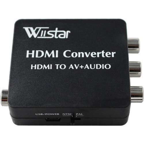 BEST SOLUTION VS8812 HD Video Converter HDMI to RCA AV/CVSB L/R audio 480P 720P 1080P HDMI2AV Support NTSC PAL Output HDMI TO AV