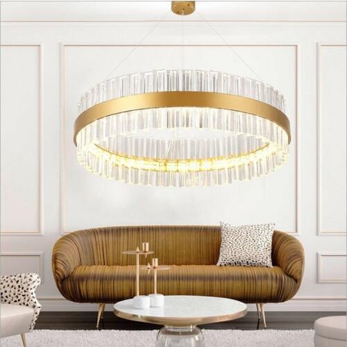 Fashion Ameican Crystal Chandelier LED Creative Luxury Villa Ceiling Lamp Living Room Lamp Round 60cm 80 Dining Room Lamp