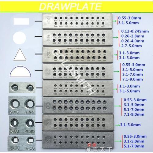 Tungsten Carbide Wire Drawplate for Jewelry Making tools half Round square triangle rectangle Hexagon oval Shape