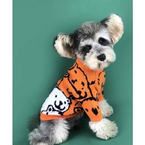 Cotton Clothes High Elasticity Warm Cartoon Sweater for Small Medium-Sized Dogs or Cats Knitwear
