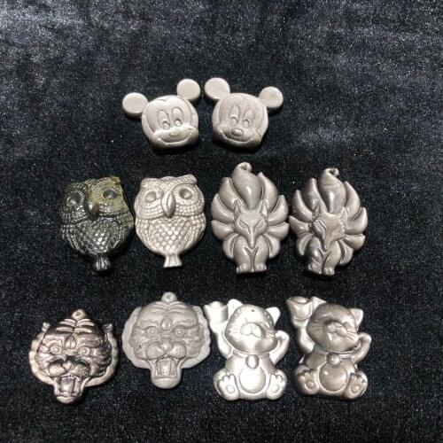 Silver Obsidian Feng Shui Chakra Healing Reiki Crystal Quartz Stone Home Decoration Stone Handicraft Decoration Carving Pendants