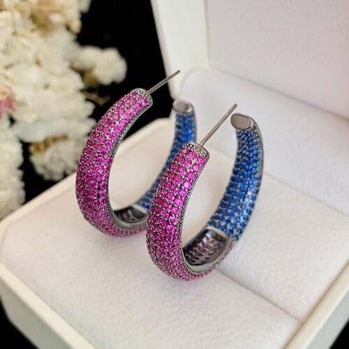 Funmode Micro CZ Hoop Earring Party Accessories Earring Brinco Accessories for jewelry Wholesale FE343