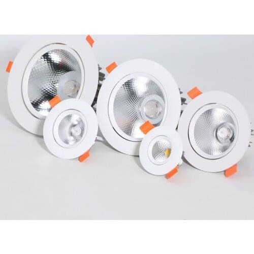 LED Angle Adjustable Recessed Downlight Dimmable 5W 7W 9W 12W 15W 18W Epistar COB Chip Ceiling Spot Lamp with 110/220V Driver