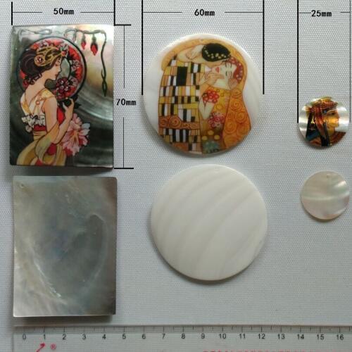 Shell ornaments Deep sea natural shell surface printing famous painting smallest oil painting shells earrings pendant ornaments