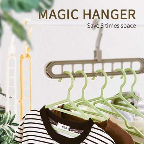 9-hole Space Saving Hanger 360 rotating magic hanger multi-function folding magic hanger wardrobe drying clothes storage