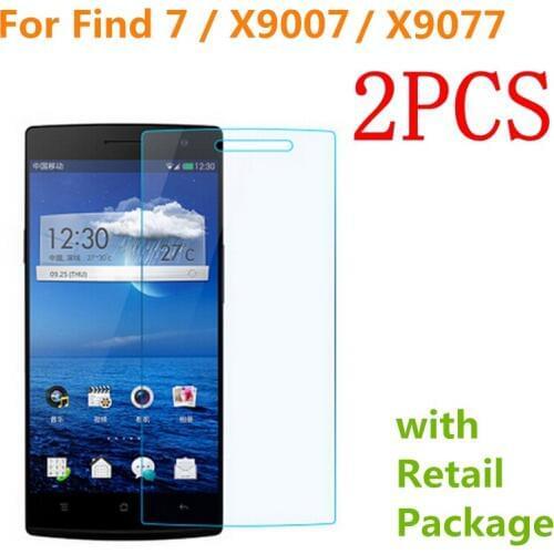 2PCS Tempered Glass For OPPO Find 7 Screen Protector protective film For X9077 X9007 Glass