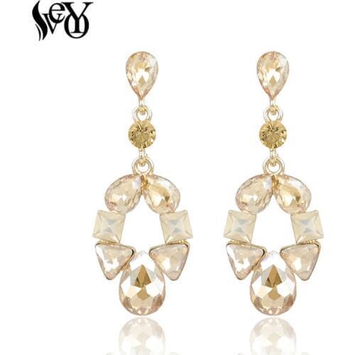 VEYO Long Drop Crystal Earrings for Women Elegant Earrings Vintage Wedding Brincos Jewelry for Women