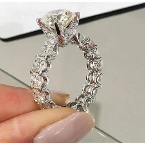 Dazzling ring 925 Sterling silver Round 3ct AAAAA Cubic Zirconia Engagement wedding band Rings for women Bridal Fashion Jewelry