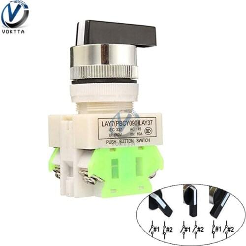 1 pc LAY7-20X/3 Rotary Switch 3 Position Selector Knob Switch Power Lgnition Normally Open Rotary Switch