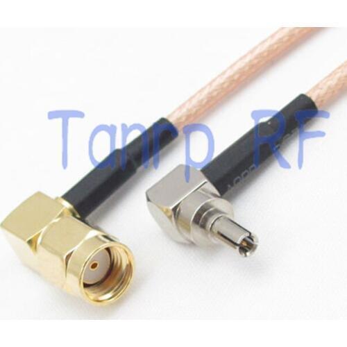 15CM Pigtail coaxial jumper cable RG316 extension cord 6inch CRC9 male to RP SMA male 2 double right angle RF adapter connector