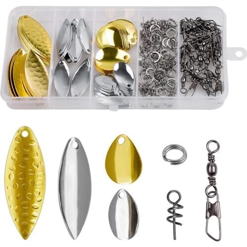155pcs/box Fishing Lures DIY Kit Fishing Spoon Rig Lure Making Kit For Bass Walleye Pike Spinner Rigs
