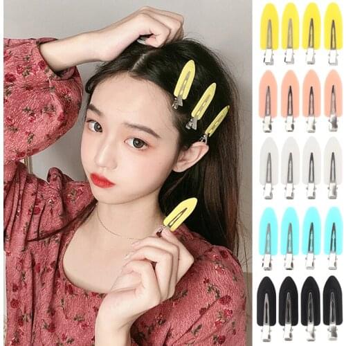 4pcs Seamless No Bend Hair Clips Barrettes No Mark Pin Curl Clip Makeup No Crease Hairpin Hair Styling Bang Clips Accessories
