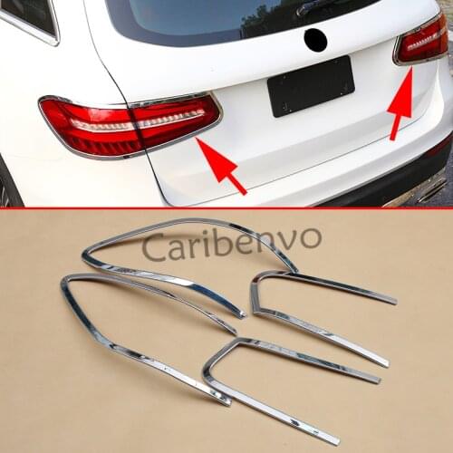 4Pcs/Kits Chrome Tail Light Molding Car Styling Cover Trim For Mercedes-Benz GLC X253 2016 2017 Rear Lamp Taillight Accessories