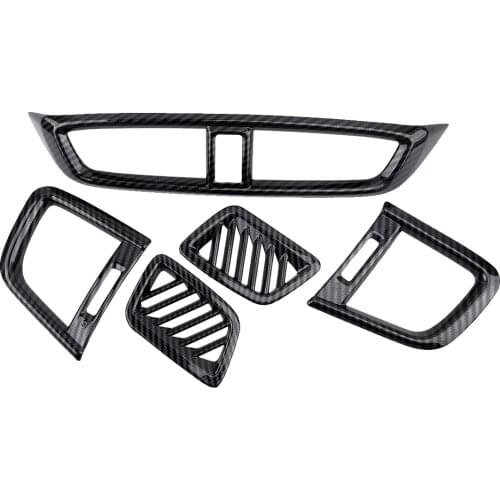 5pcs/Set Car Interior Console Air Vent Cover Trim ABS Fit for Honda CR-V CRV 2017 2018 2019 2020 Carbon Fiber Style