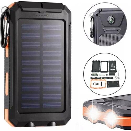 50% Hot Sales Dual USB DIY Solar Power Bank Case Kits Battery Charger External Box Flashlight