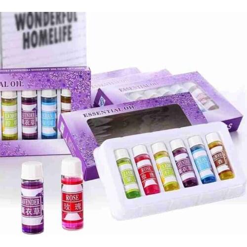 6pcs/set Essential Oil For Home Car Humidifier Diffuser Aromatherapy Oils 6 Kind 5ml Natural Fragrance Spa Perfumed Solution