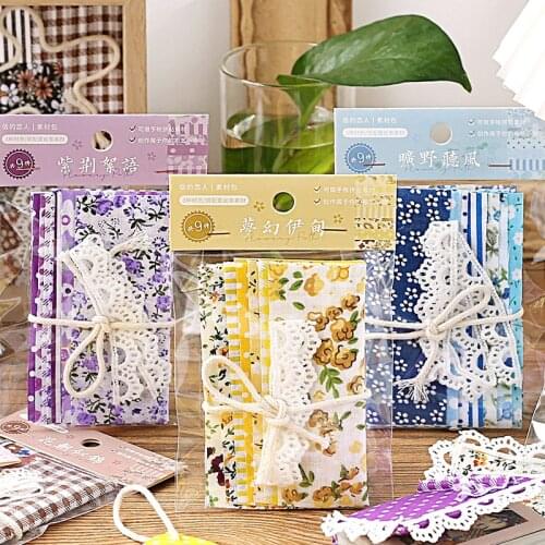 6packs/LOT green wild flower border series creative cloth material package message