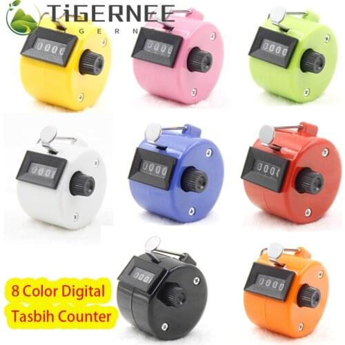 8 Color Digital Tasbih Counter 0-9999 Hand Tally Counter ABS Mechanical Clicker Mini Calculator Manual Count Tool