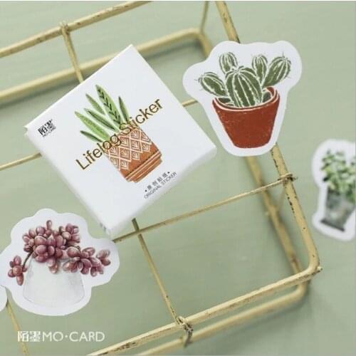 20packs Cactus Sticker Scrapbook Stationery Student Reward School Handbook Album Decoration Notebook Cute Plant Label