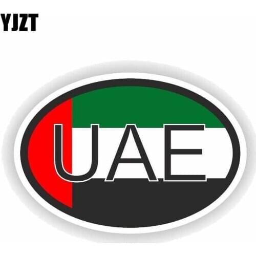 YJZT 15.2CM*10.2CM Car Sticker UNITED ARAB EMIRATES Country Code PVC Reflective Decal 6-0206