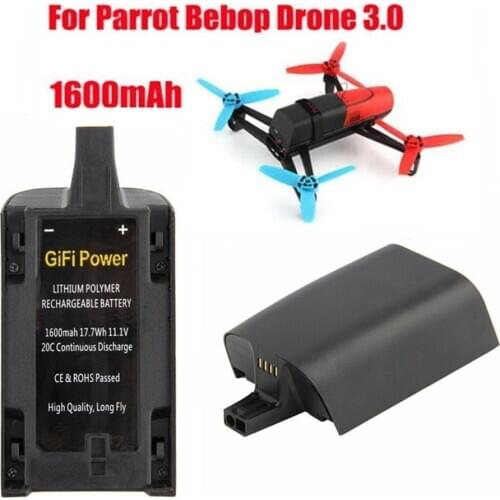 GiFi Lipo Battery For Parrot Bebop Drone 3.0 11.1V 1600mAh Helicopter Drone Backup Replacement Battery For Bebop Drone 3.0 Wb