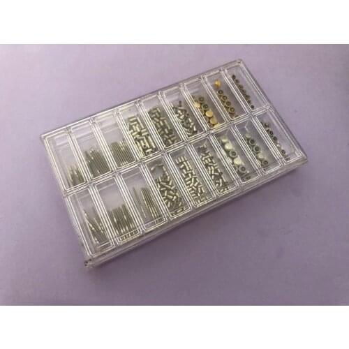 Free Shipping 1Set Gold and Silver Stainless Steel Watch Crowns + Watch Tube+ Watch Stems for Watch Repair