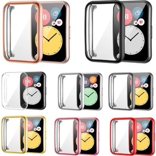 Plated Cover For Huawei Watch fit Case Smartwatch Accessories TPU Huawei Watch fit watchcase Bumper All-Around Screen Protector