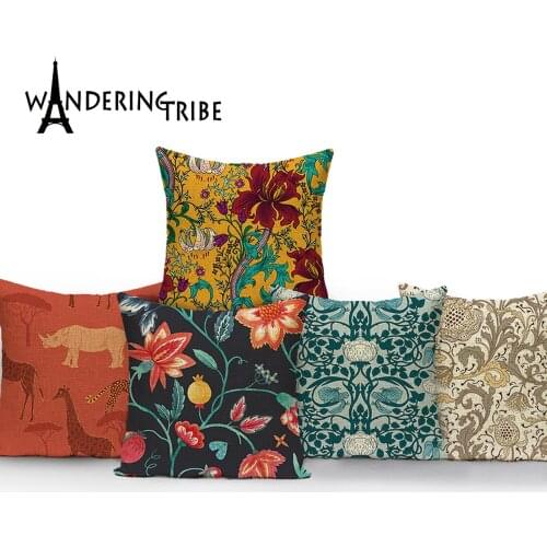 Pineapple Flower Decorative Pillowcase Dark Jungle Leaves Botanical Prints Cushion Cover Linen Bed Sofa Throw Pillow Cases Cojin