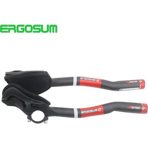 ERGOSUM Triathlon Bicycle Extender Cycling Rest TT Handelbar Carbon Aero Bars 31.8mm 3K Matte Road Bicycle TT Bars