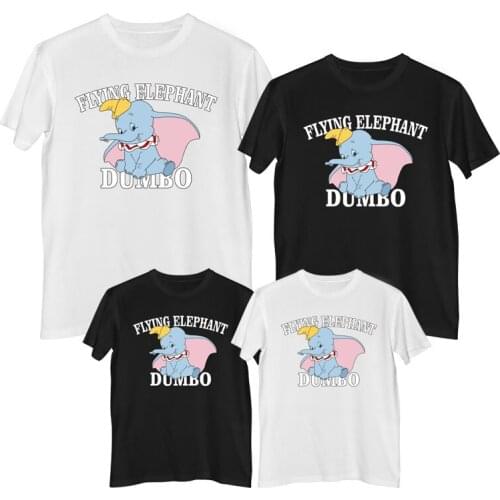 Disney Dumbo T shirt Comfortable Breathable 100% cotton Fashion Womens t-shirts Clothes girl mother and daughter clothes Tops