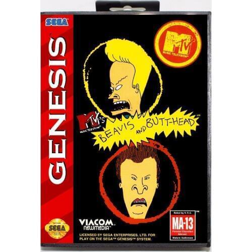 Beavis & Butthead Game Cartridge 16 bit MD Game Card With Retail Box For Sega Mega Drive For Genesis