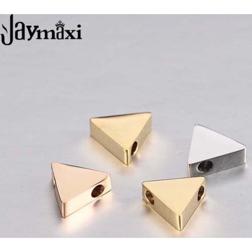 Jaymaxi Triangle Small Charms Mirror Polished Stainless Steel 8mm Gold Color New DIY Necklace Bracelet Making 20Pieces/lot
