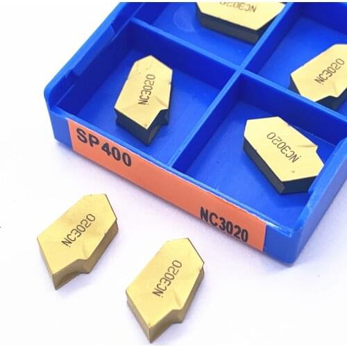 10PCS SP400 NC3020/NC3030/PC9030 grooving carbide inserts SP 300 lathe tools turning insert
