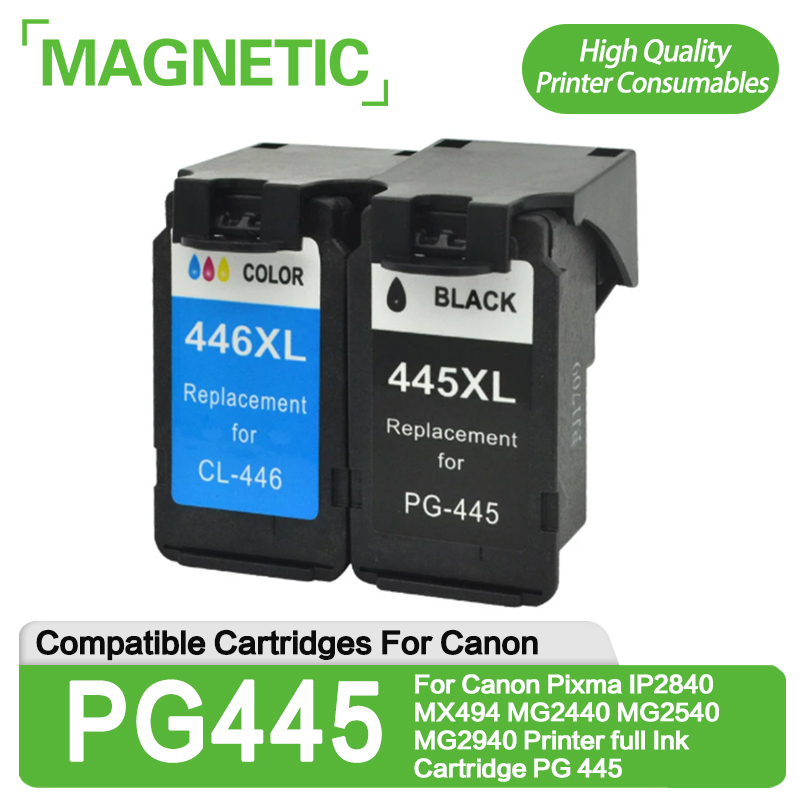 Black PG-445XL PG-445 Ink Cartridges For Canon Pixma IP2840 MX494 MG2440 MG2540 MG2940 Printer full Ink pg445