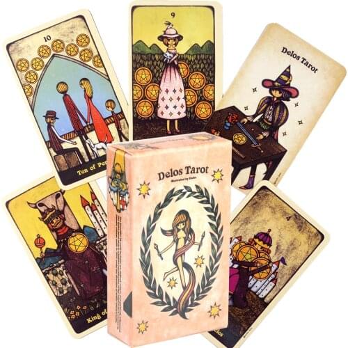 Delos Tarot Cards Board Game Miniatures Anime Tarot Cards Magic Card Divination Prediction Deduction Occult Angel Tarot Cards
