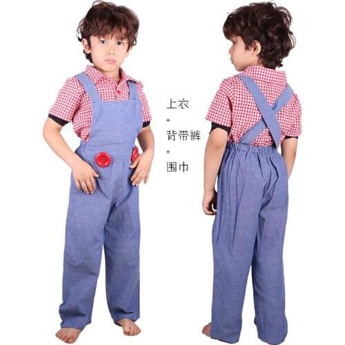 Halloween Cosplay baby boy overalls peasant laborer Costumes For Children Funny Party Wear Cute Children Clothes