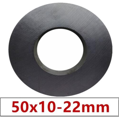 1-10pc/lot Ring Ferrite Magnet 50x10 mm Hole 22mm Permanent magnet 50mm x 10mm Black Round Speaker ceramic magnet 50*10 50-22x10
