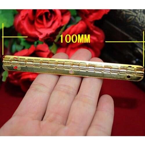 Metal Cabinet Door Luggage Long Hinge,6 Holes Decor,Furniture Decoration,Antique Vintage Old Style,Gold Color,100*9mm,20Pcs
