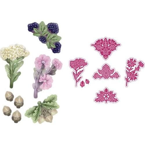 Woodland Wild FlowersMetal Cutting Dies Scrapbook Diary Decoration Stencil Embossing Template Diy Greeting Card Handmade 2021