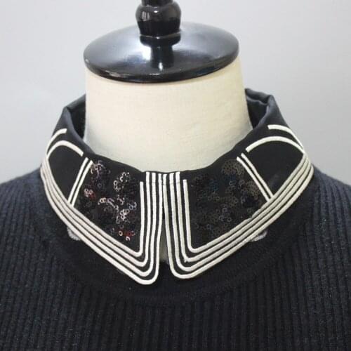 Fashion Shinny Fake Collar for Women Shirt False Collar Tie Vintage Blouse Tops Detachable Collar Necklace Clothes Accessories