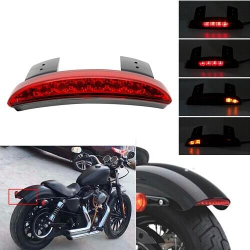 Motorcycle Tail Light LED Rear Fender Edge Chopped Brake Turn Signal Light Smoke Lens For Harley Sportster XL 883 1200