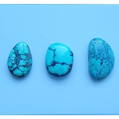 New,3 PCS Turquoise Natural pendant Cabochons,20x12x5mm,16x12x5mm,7.5g