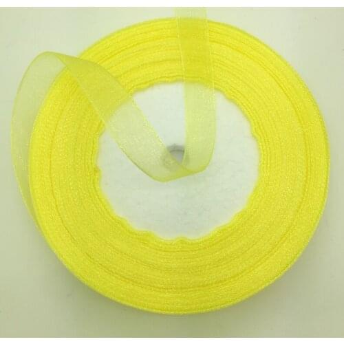 Wholesale 50 Yards 3/8" 10mm Yellow Organza Ribbon Bow Wedding Decoration Lace Crafts