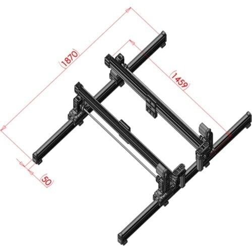 Mjunit MJ50 xy axis for dual head working positions asynchronous movement , toothed belt driven linear rail guideway