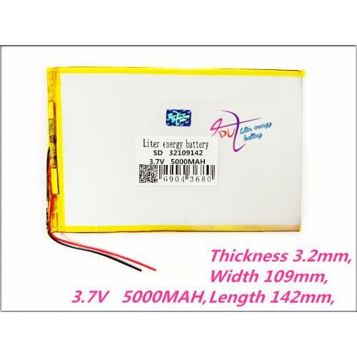 Polymer lithium battery 32109142 3.7V 5000MAH 30110140 tablet battery made in China Rechargeable Li-ion Cell