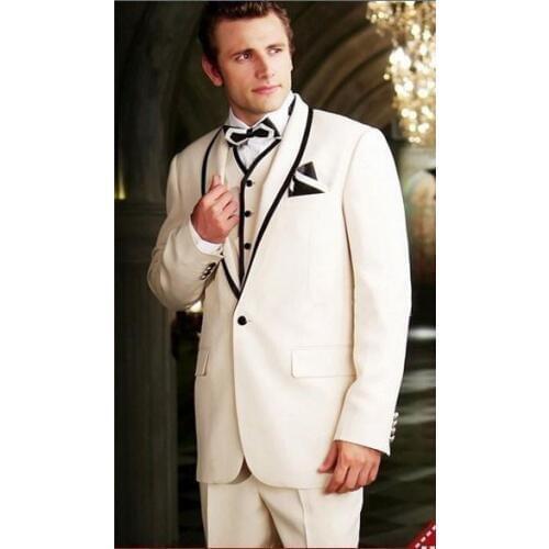 The latest version of the handsome white suit best man suit/men marry a suit/ball gown/shawl collar (coat + pants + vest)